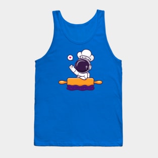 Cute Astronaut Chef Cooking Space Cartoon Tank Top